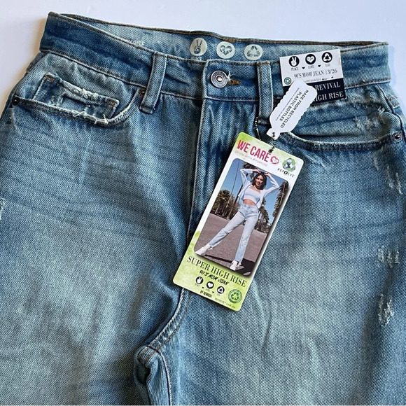 90’s Mom Jean 3/26 blue denim vintage revival super high rise size 3 / 26 - Picture 3 of 12